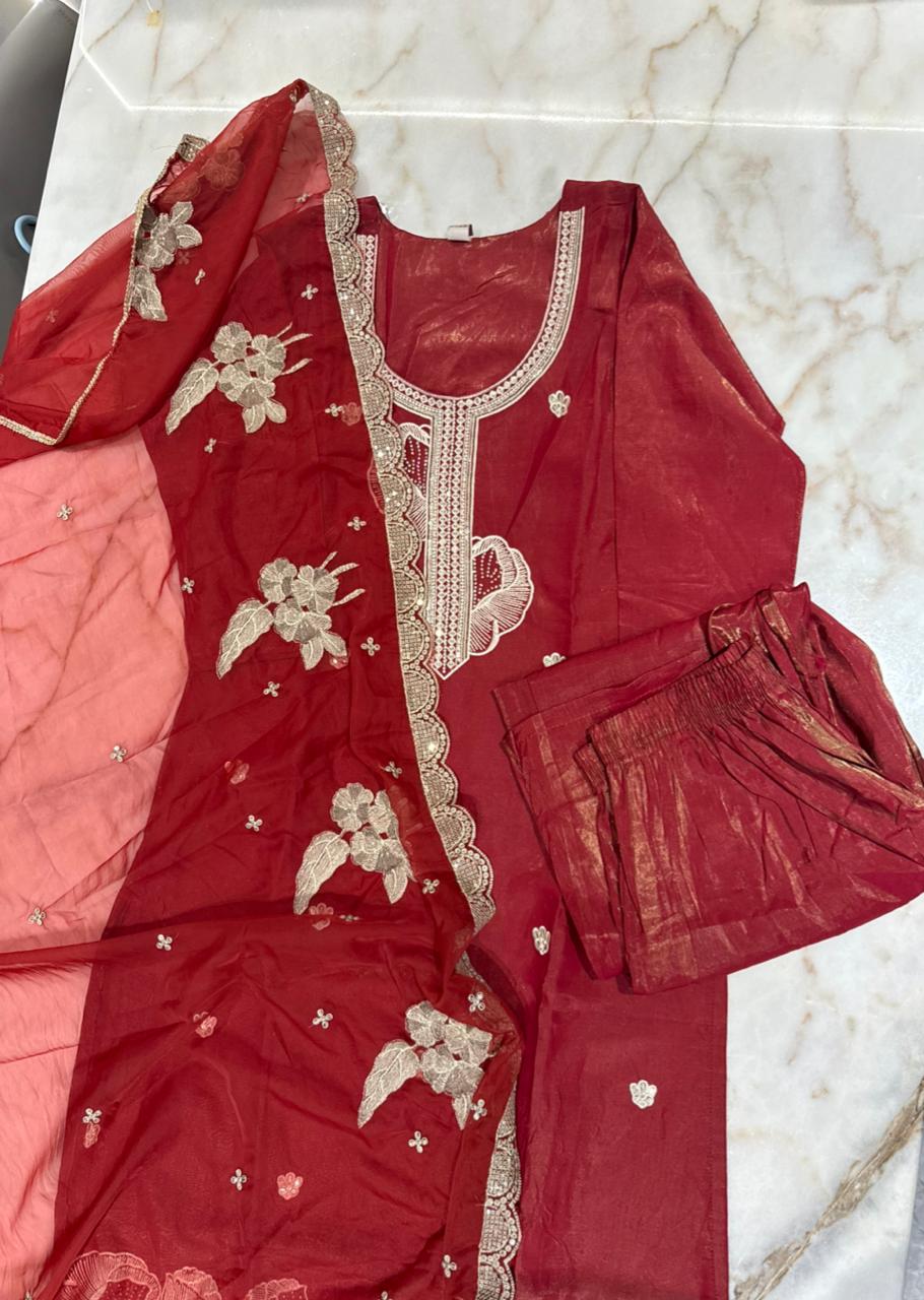 Three Piece Red Suit